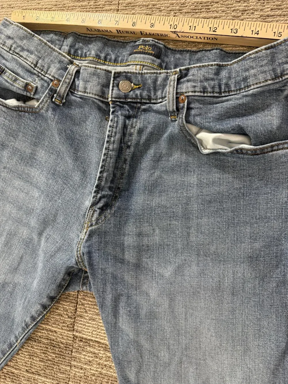 Polo Ralph Lauren Hampton Relaxed Straight Jeans Mens 36x30 Blue Denim Zip Fly